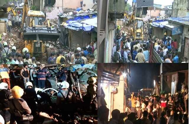  three story Residential building collapsed in malad mumbai 11 killed 17 injured,MUM में बारिश का कहर शुरू,बिल्डिंग गिरने से 11 की मौत 17 घायल