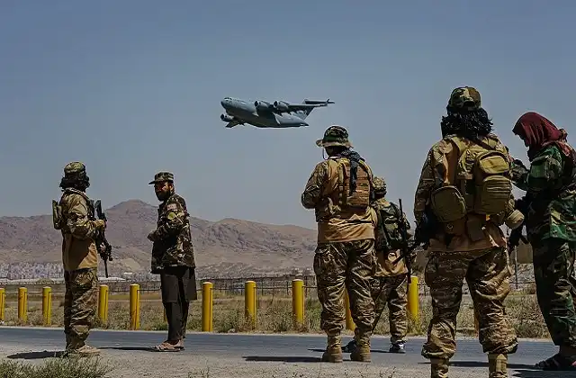 us-military left Afghanistan finally-ends 20 years US mission-in kabul airport-destroys-hundreds-of-aircraft-armed-vehicles