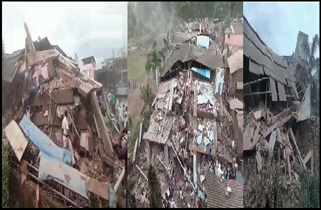 building-collapsed-in-kajalpura-area-of-mahad-tehsil-in-dist-raigad-maharashtra,महाराष्ट्र-रायगढ़ : 5 मंजिला बिल्डिंग के 3 फ्लोर गिरे, NDRF की तीन टीमें घटनास्थल पर मौजूद