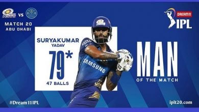 highlights mumbai-indians-beat-rajasthan-royals-by-57-run man-of-the-match-suryakumar-yadav, IPL 2020 20वां मुकाबला - मुंबई इंडियंस 193/4 राजस्थान रॉयल्स - 136/10, मुंबई की 57 रनों से जीत, सूर्यकुमार यादव बने मैन ऑफ़ द मैच
