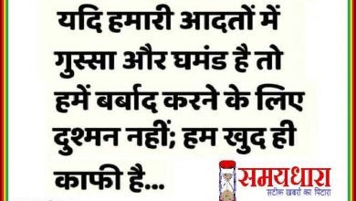 monday-thoughts motivational-quote-in-hindi suprabhat suvichar, यदि हमारी आदतों मेंगुस्सा और घमंड है तोहमें बर्बाद करने के लिए दुश्मन नहीं, हम खुद ही काफी है