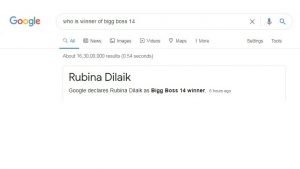 Bigg Boss14- Google showing Rubina Dilaik as winner Bigg Boss14-3