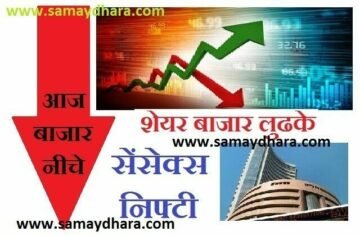 share bazar niche band rupaya record giravat par,