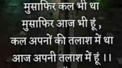 Life Thoughts in Hindi Thought of the day Suvichar Quotes मुसाफिर कल भी था,मुसाफिर आज भी हूँ, कल अपनों की तलाश में था,आज अपनी तलाश में हूँ 