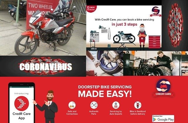 Corona-Two wheeler service at home with CredR Care doorstep service
