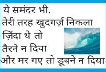 samandar shayari latest trending shayaris shayri hi shayri, यह समंदर भी तेरी तरह खुदगर्ज निकला..ज़िंदा थे तो तैरने न दिया.. और मर गए तो डूबने न दिया