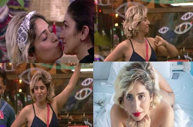 biggboss ott neha bhasin kisses on ridhima pandits lips during the statue task, BB OTT : टास्क जीतने के लिए सिंगर नेहा भसीन करेगी Lip Kiss