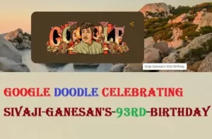 Google Doodle celebrating sivaji-ganesan's-93rd-birthday