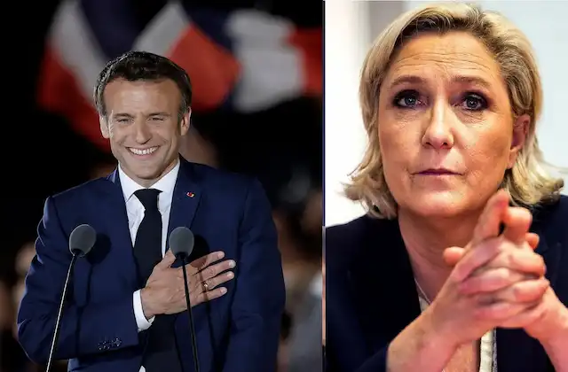 Emmanuel Macron wins French presidential election2022 second term-defeats Marine Le Pen