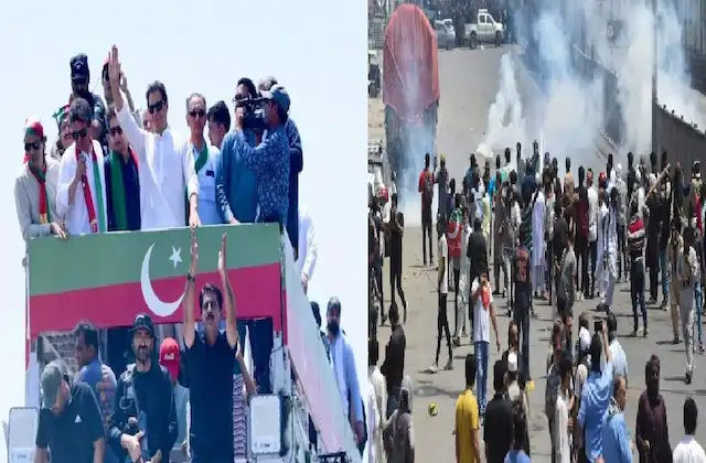 Pakistan-Imran Khan azadi March turns violent PTI protesters set fire china chowk metro station in Islamabad-Army in red zone