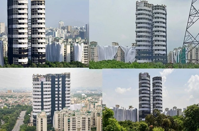 twin tower aaj hoga dharashayi noida delhi twintower demolition,