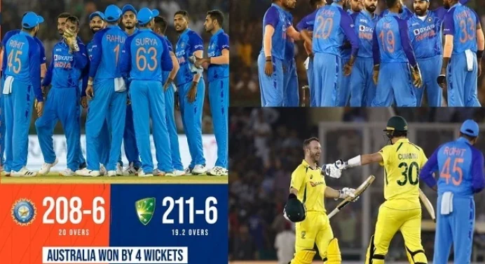 T20i World Cup से पहले भारत की हार, ऑस्ट्रेलिया ने 4 विकेट से दी मात