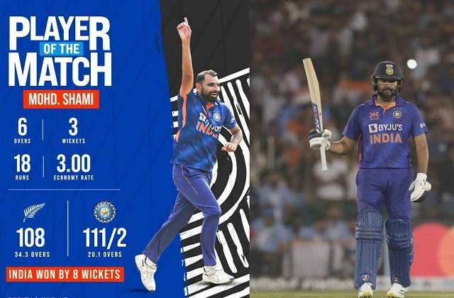 Highlights INDvsNZ 2nd ODI india beat newzeland by 8 wickets ,