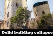Delhi building collapse in Bhajanpura-video-viral-rescue operations underway