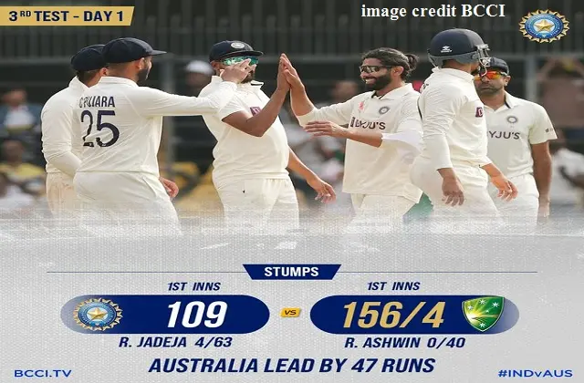 highlights-indvsaus-3rd-test-day-1 india-allout-at-109 australia-lead-by-47 