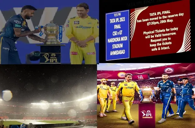 IPL 2023 Final Will be played on Reserve Day Monday 29th May 2023 if-rain-continue gujarat-titans-won-the-title-of-ipl16  