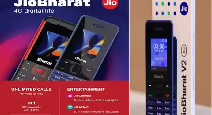 Reliance Jio लाया एकदम सस्ता फाडू 4G फोन Jio Bharat V2,बिक्री के लिए 7 जुलाई से उपलब्ध,UPI Pay को भी करेगा सपोर्ट