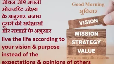 Saturday-status-thought-in-hindi life-lesson-thoughts motivational-quotes suvichar-suprbhat thought-of-the-day, live the life according to your vision and purpose instead of the expectations and opinions of others
