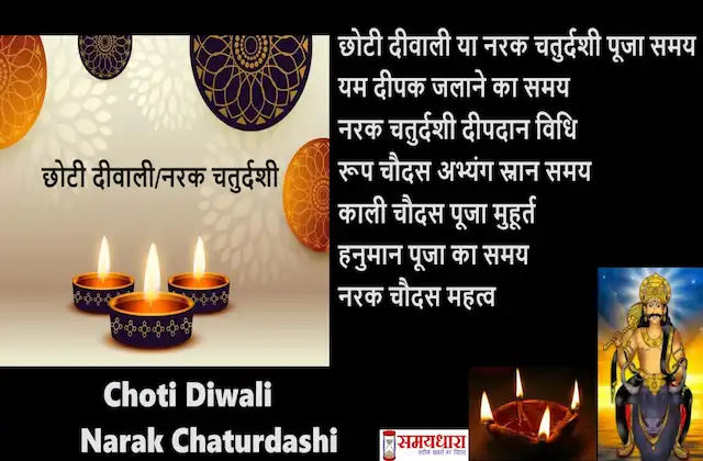 Choti-Diwali-2023-or-Narak-Chaturdashi-date-Yam-deepak-Jalane-ka-samay-Kali-chaudas-Hanuman-Puja-time-vidhi