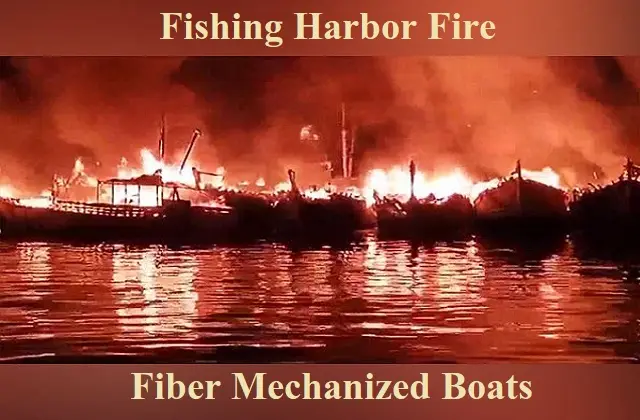 Visakhapatnam andhra pradesh fishing harbor fire 30 fishing boats gutted in massive fire,