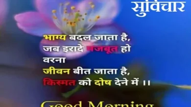 Suvichar-Tuesday-Thoughts-motivational-quotes-in-hindi-good-morning-Positive, bhagya badal jata hai jab irade majbut ho varna jeevan bit jata hai kisamat ko dosh dene me
