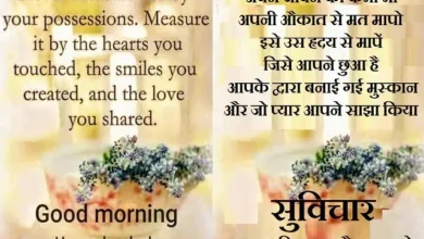 Wednesday-status-thought good-morning-images motivation-quote-in-hindi-inspirational-suvichar motivational-thoughts, never measure life by your possessions measure it by the hearts you touched the smiles you created and the love you shared