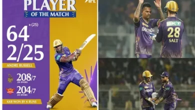 Highlights 3rd Match SRHvsKKR Kolkata Beat Hyderabad by 4 Runs