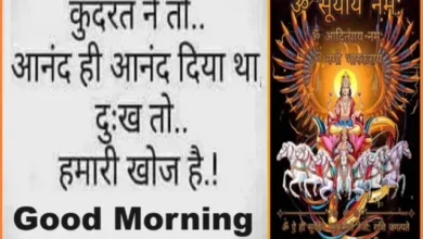 Sunday-Status-Good-Morning-Thought-Motivational-Quotes-in-Hindi, kudarat ne to anand hi anand diya tha dukh to hamari khoj hai