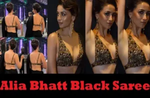 Sabyasachi 25th Anniversary-Alia-bhatt-black-saree-hot-look-pics-video viral
