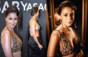 Sabyasachi 25th Anniversary-Alia-bhatt-black-saree-hot-look-pics-video viral-4