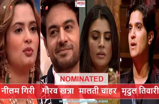 BiggBoss19 NominatedContestantsforthisweek  MridulTiwariMaltiChahar GauravKhannaNeelamGiri