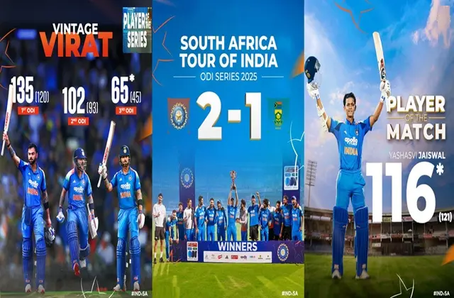 INDvsSA 3rdODI-Yashasvi-Century-Rohit-Kohli-Win Team-India-Wins-Series-2-1, रोहित-विराट का मास्टरक्लास, यशस्वी का करियर-बेस्ट — साउथ अफ्रीका ढेर