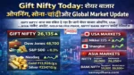 ShareMarket-Live-Update-Hindi Gift Nifty आज क्या संकेत दे रहा है? जानें शेयर बाजार ओपनिंग, USA-Asia मार्केट अपडेट, Gold Silver Price, Nifty Bank Nifty सपोर्ट-रेसिस्टेंस हिंदी में।