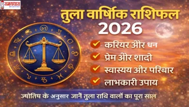 Tula Varshik Rashifal 2026, तुला राशि 2026 का भविष्यफल पढ़ें,प्रेम, करियर, धन, विवाह और जीवन में संतुलन से जुड़े सभी संकेत samaydhara.com पर