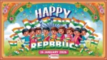 Republic Day wishes card in Hindi with spiritual and patriotic design