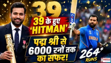 Happy Birthday Rohit Sharma thumbnail featuring Rohit Sharma with Padma Shri and 264 runs celebration image, highlighting his journey and achievements