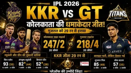 KKR vs GT IPL 2026 मैच में कोलकाता की बड़ी जीत और फिन एलेन की विस्फोटक बल्लेबाजी