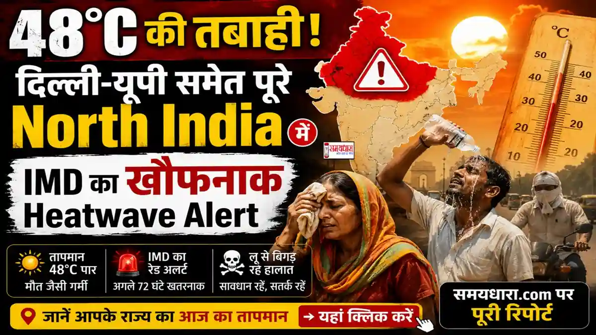 North India Heat Wave 2026 : दिल्ली यूपी राजस्थान समेत पूरे उत्तर भारत में भीषण गर्मी और लू का कहर