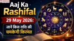 Aaj Ka Rashifal 29 May 2026 इमेज जिसमें राशिचक्र, ज्योतिषीय प्रतीक और सभी राशियों का भविष्यफल दर्शाया गया है।