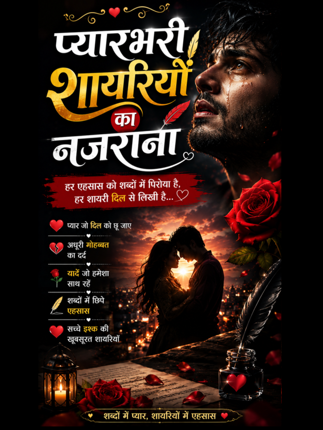 प्यारभरी शायरियों का नजराना | दिल छू लेने वाली Love Shayari