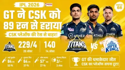 GT vs CSK IPL 2026 में गुजरात टाइटंस की चेन्नई सुपर किंग्स पर बड़ी जीत