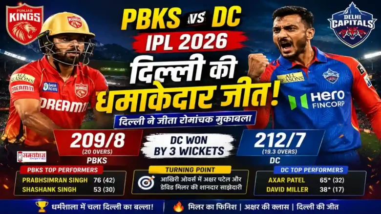 PBKS vs DC IPL 2026 मैच में दिल्ली कैपिटल्स की शानदार जीत