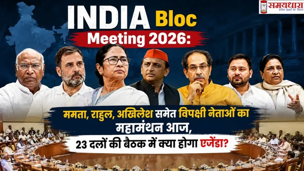 INDIA Bloc Meeting 2026 यह फीचर इमेज इंडिया गठबंधन की आज की बैठक के लिए बनाई गई है।