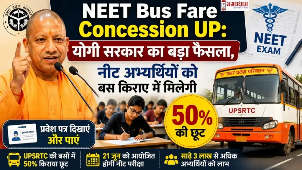 NEET Bus Fare Concession UP: योगी सरकार का बड़ा फैसला, नीट अभ्यर्थियों को बस किराए में मिलेगी 50% छूट