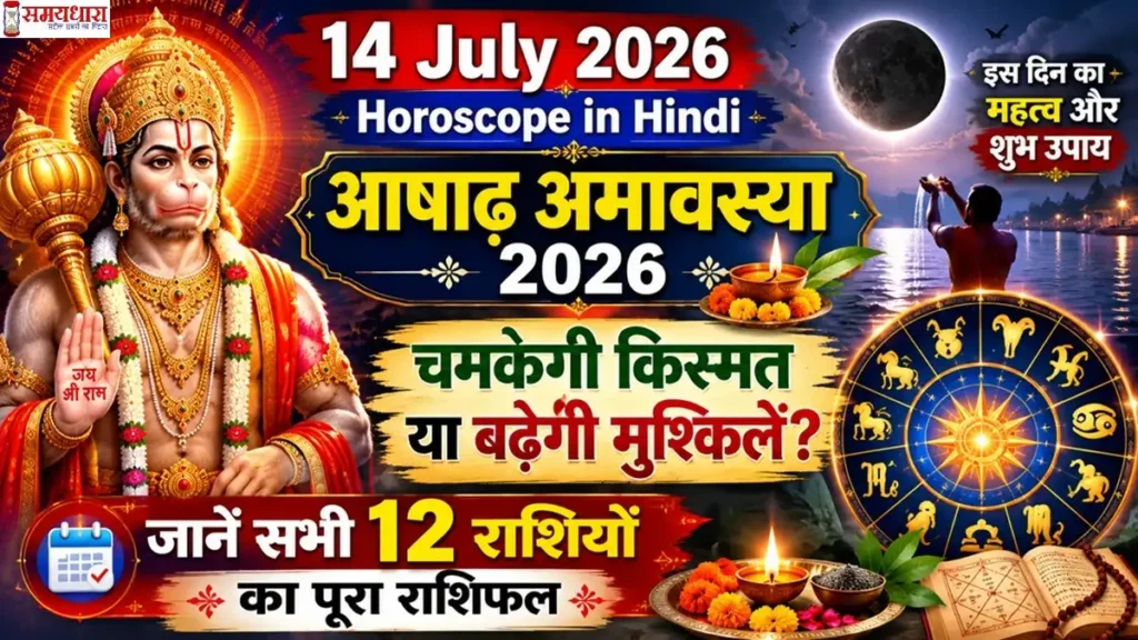 14 July 2026 Horoscope in Hindi: Ashadha Amavasya 2026 पर चमकेगी किस्मत या बढ़ेंगी मुश्किलें? जानें सभी 12 राशियों का राशिफल
