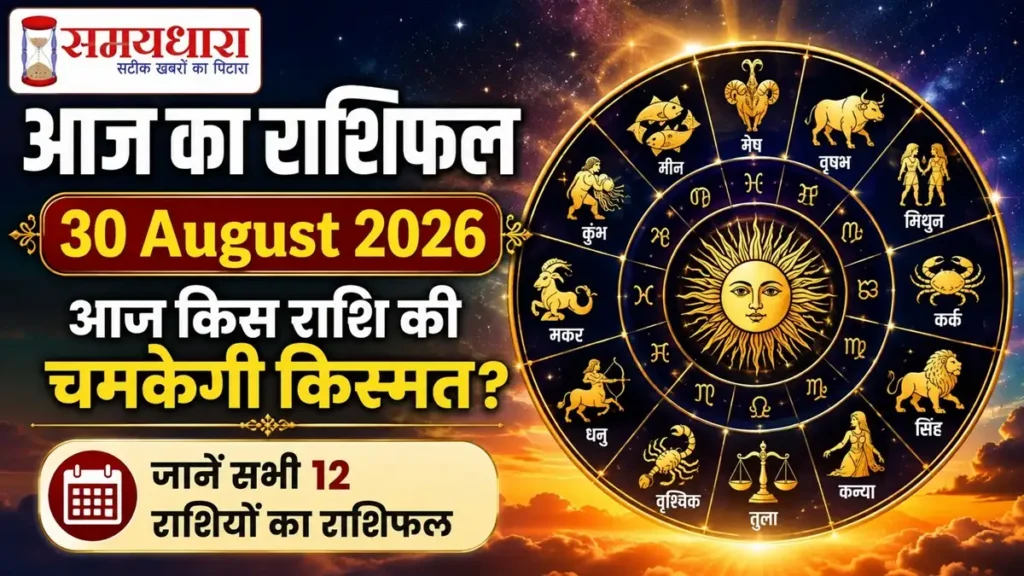 Aaj Ka Rashifal 30 August 2026: आज किस राशि की चमकेगी किस्मत? जानें सभी 12 राशियों का राशिफल