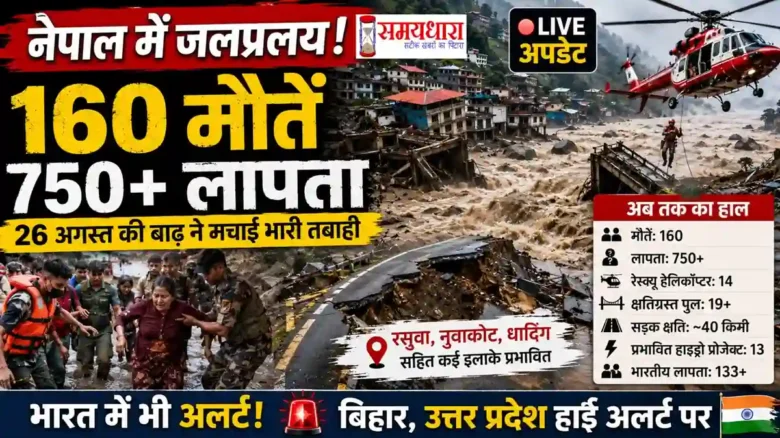 NEPAL FLOOD 2026 26 August 2026 में तबाही का दृश्य
