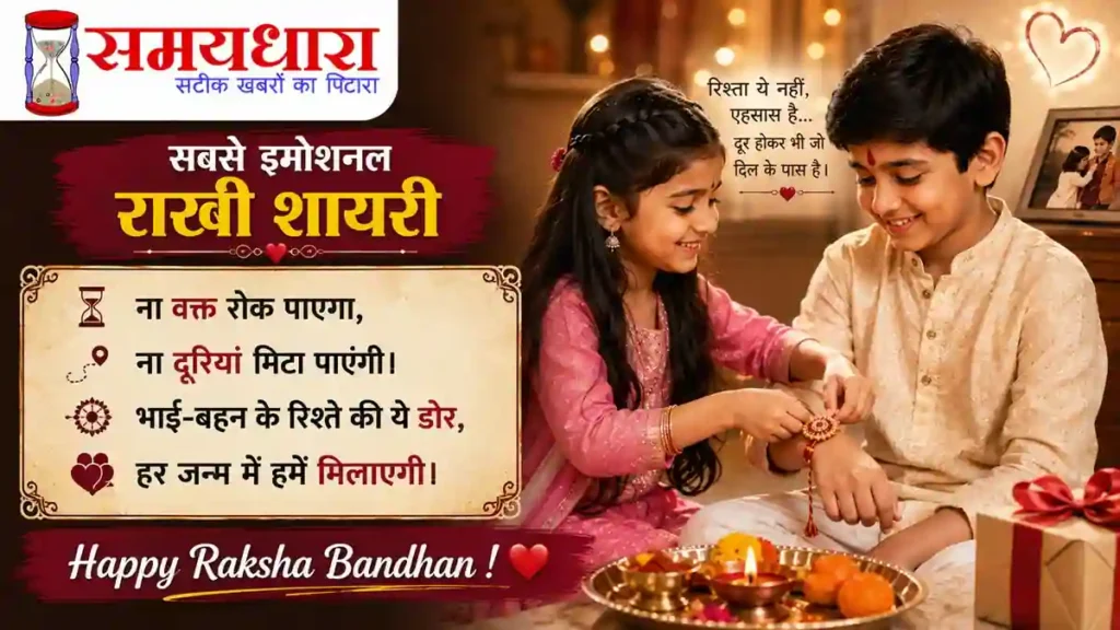 Happy Raksha Bandhan 2026 – भाई-बहन के प्यार और रिश्ते पर खूबसूरत Rakhi Wishes, Shayari और Quotes