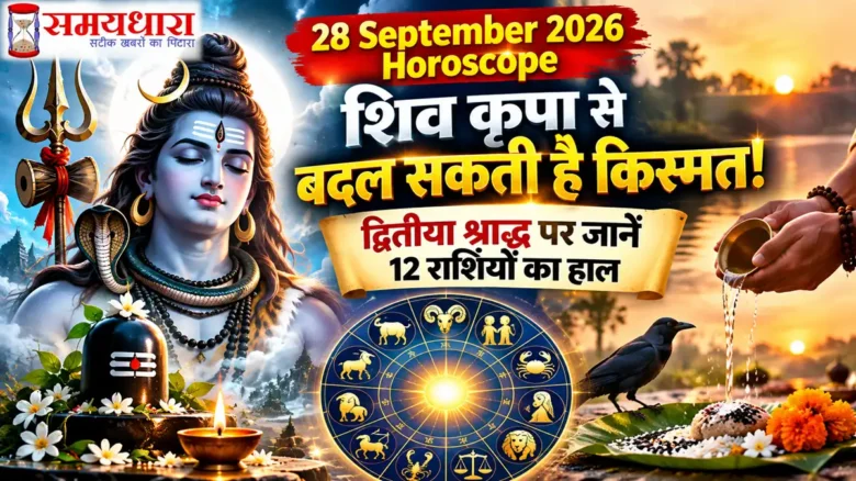 Aaj ka rashifal 28 September 2026: शिव कृपा से बदल सकती है किस्मत! द्वितीया श्राद्ध पर जानें 12 राशियों का हाल