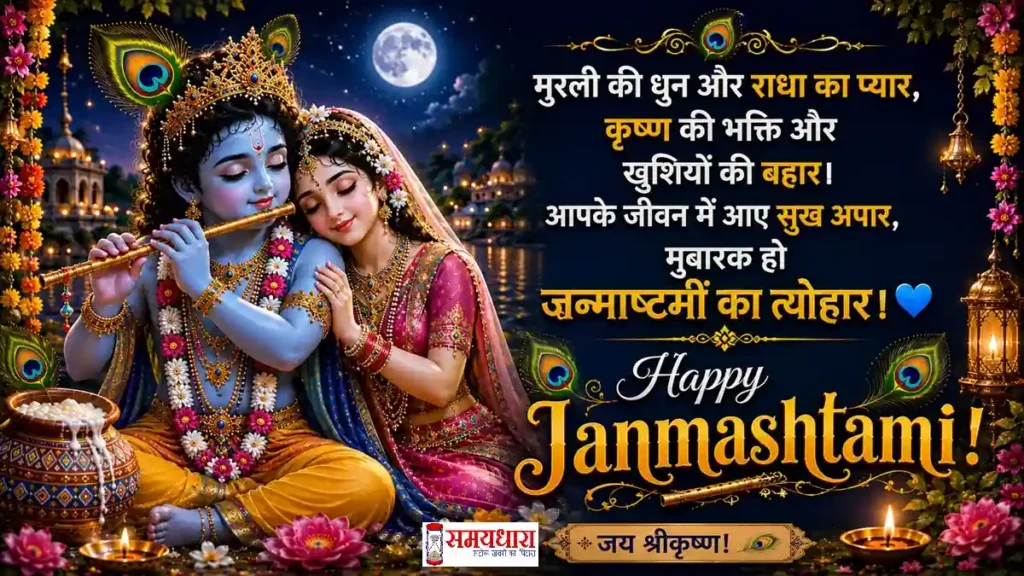 Janmashtami 2026 Wishes बाल कृष्ण माखन की मटकी के साथ जन्माष्टमी 2026 की भक्तिमय शुभकामना